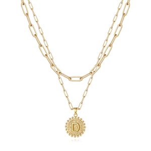 Gold Initial Necklaces for Women