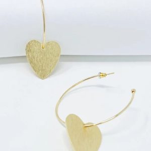 No Games Heart Hoop Earrings