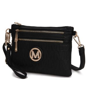 Roonie Milan M Signature Women'S Crossbody Bag, Designer Wristlet Handbag by Mia K - Black