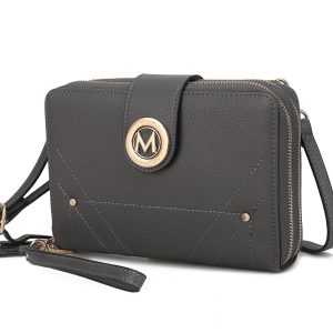 Women’S Cell Phone Purse Handbag, Wristlet Wallet Crossbody Bags by Mia K - Charcoal Gray