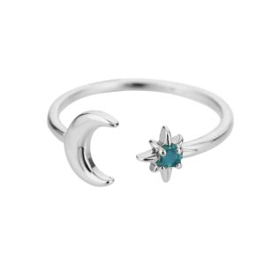 Zircon Moon Star Rings for Women
